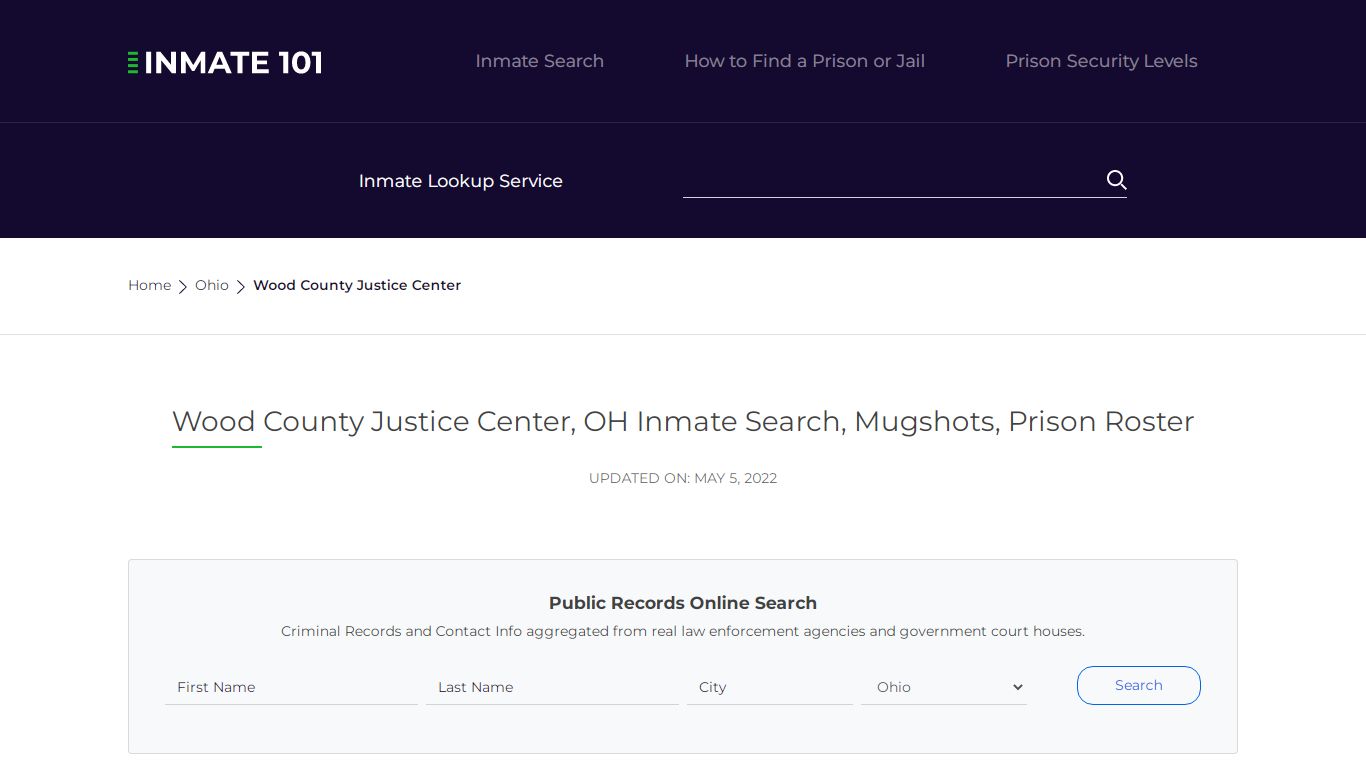 Wood County Justice Center, OH Inmate Search, Mugshots ...