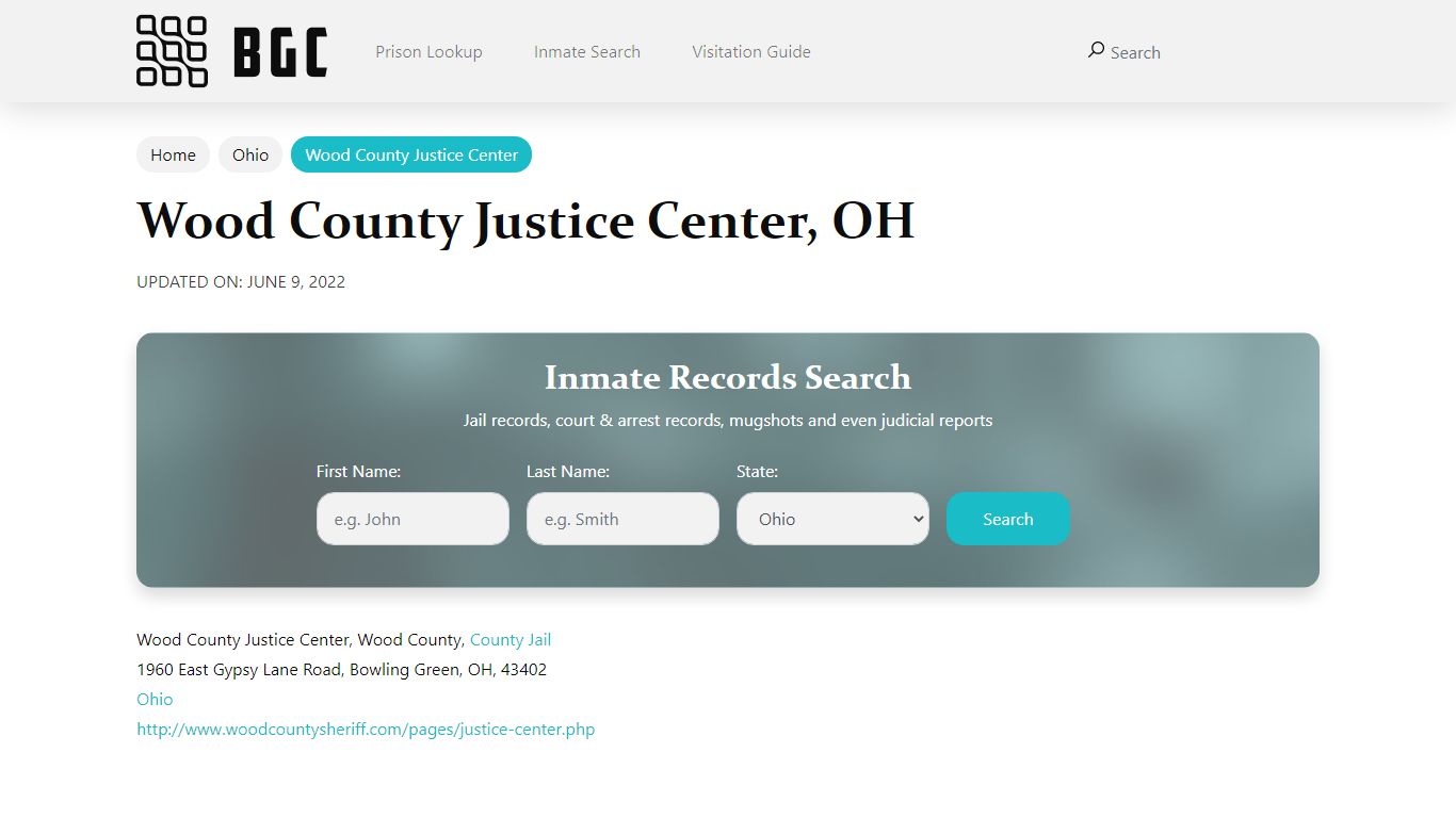 Wood County Justice Center, OH Inmate Search, Mugshots ...